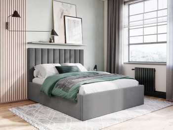 Кровать Калифорния new с подъемным механизмом серая 140х200