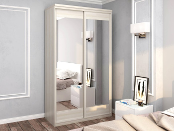 Шкаф-купе 2-х дверный 134х60х236 (Белый шпон дуба, Белый шпон дуба ЛДСП) Шкаф-купе 2-х дверный 134х60х236 (Белый шпон дуба, Белый шпон дуба ЛДСП)