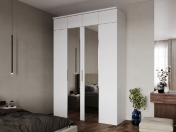 Комплект шкафов с антресолями 180х60х266 (Белый капри, Белый капри ЛДСП)