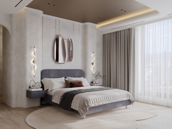 Кровать Севилья синяя 140х200