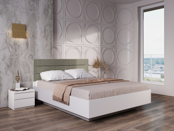 Кровать Лима с мягкими вставками, Белая 140х200х110