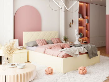 Детская спальня Рица со столом и шкафом кремовая Детская спальня Рица со столом и шкафом кремовая