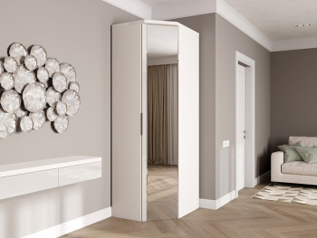 Шкаф Угловой 93х76х236 переходной (Белый капри, Белый глянец МДФ) Шкаф Угловой 93х76х236 переходной (Белый капри, Белый глянец МДФ)