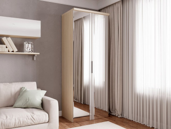 Шкаф Распашной 90х60х236 с комодом (Белый шпон дуба, Белый глянец МДФ) Шкаф Распашной 90х60х236 с комодом (Белый шпон дуба, Белый глянец МДФ)