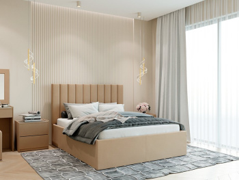 Кровать Калифорния new с подъемным механизмом кофейная 140х200