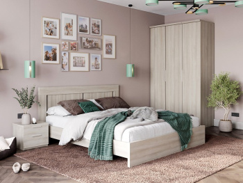 Кровать Фрия белый шпон дуба 160х200