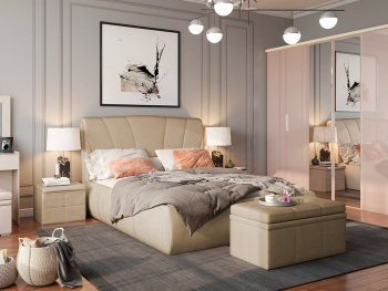 Кровать Бриона с подъёмным механизмом кофейная 140х200