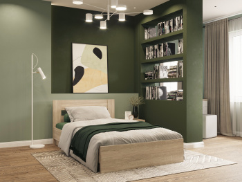 Детская спальня Сунна со столом и шкафом сонома