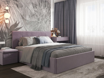 Кровать Милана укороченная с подъёмным механизмом лавандовая 140х200 Кровать Милана укороченная с подъёмным механизмом лавандовая 140х200