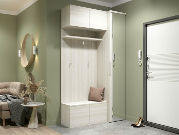 Комплект прихожей с пеналом со штангой белый