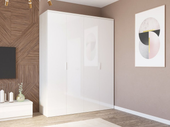 Шкаф Wing Line 180х60х236 (Белый шпон дуба, Белый глянец МДФ)