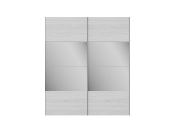 Фасад 200 см комбинированный Белый шпон дуба + зеркало