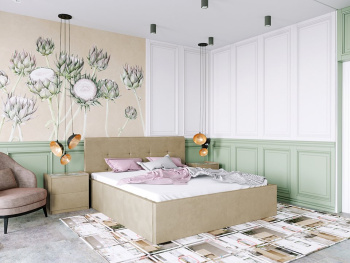 Кровать Милана укороченная с подъёмным механизмом кофейная 140х200 Кровать Милана укороченная с подъёмным механизмом кофейная 140х200