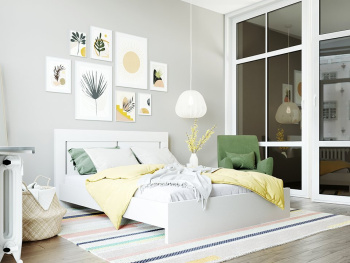 Кровать Фрия белая 140х200