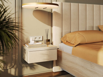 Тумба Вента с мягким фасадом 60х35х20 подвесная бежевая