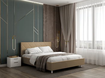 Кровать Рица на ножках кофейная 140х200