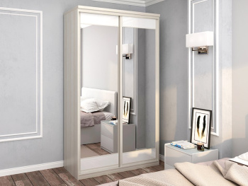 Шкаф-купе 2-х дверный 134х60х236 (Белый шпон дуба, Белый глянец МДФ) Шкаф-купе 2-х дверный 134х60х236 (Белый шпон дуба, Белый глянец МДФ)