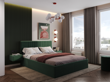 Кровать Астер зеленая, 160х200