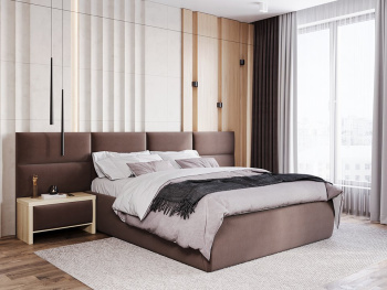 Кровать Сицилия с подъёмным механизмом шоколадная 160х200